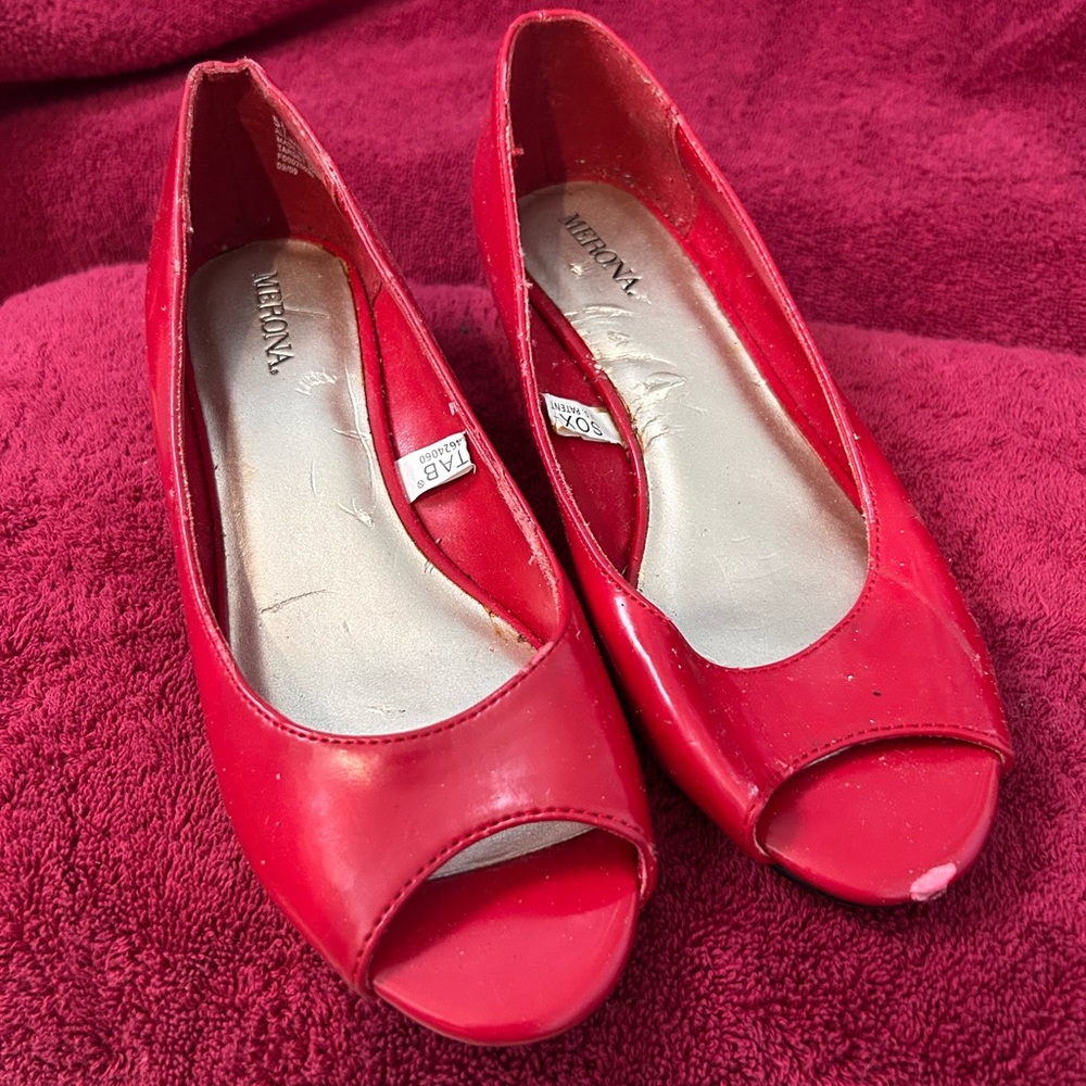 Merona Women's Red Peep Toe Flats